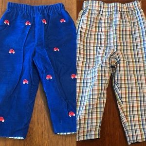 Embroidered reversible pants